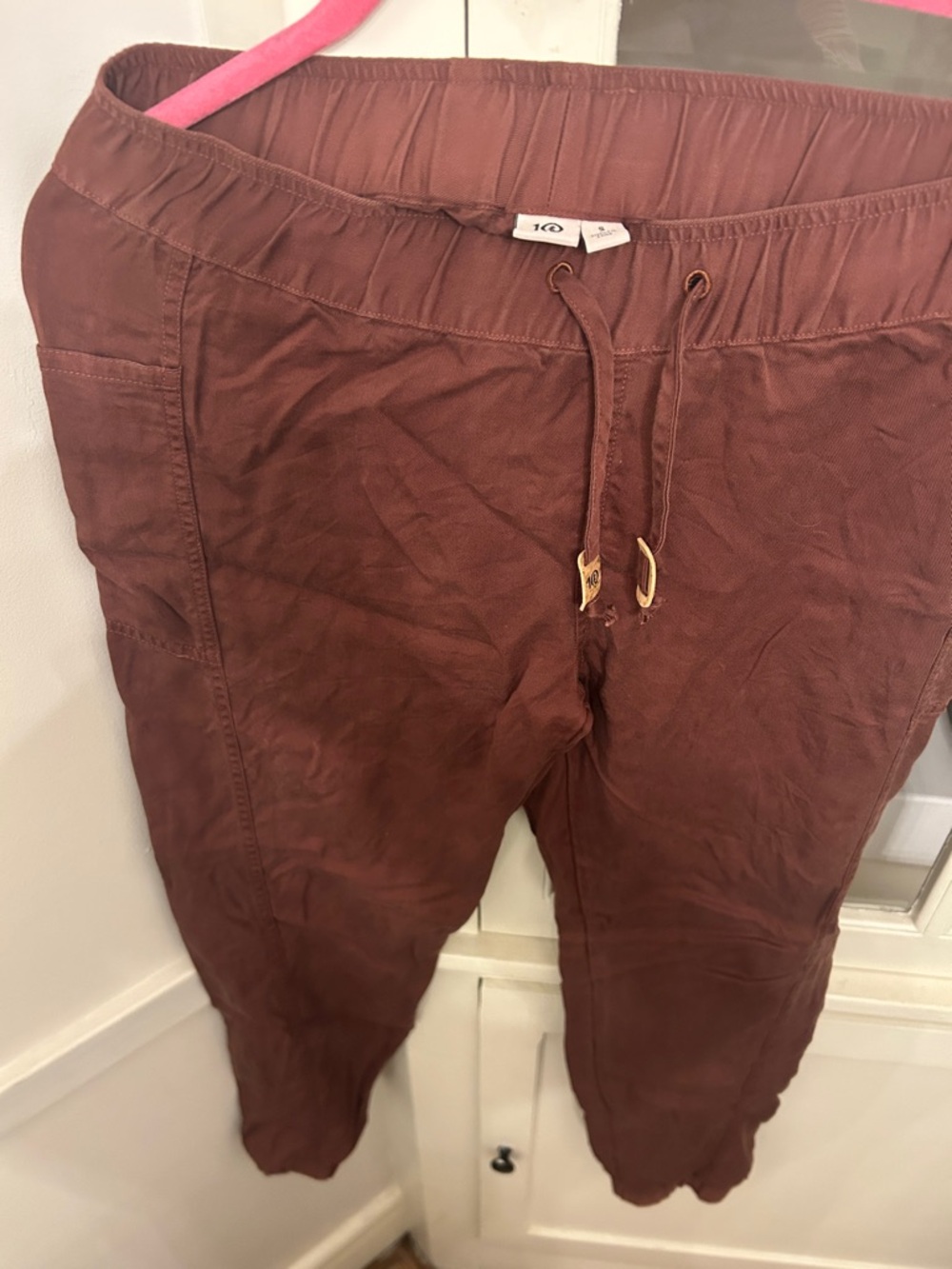 Tentree Organic Cotton Rust Drawstring Casual Pants